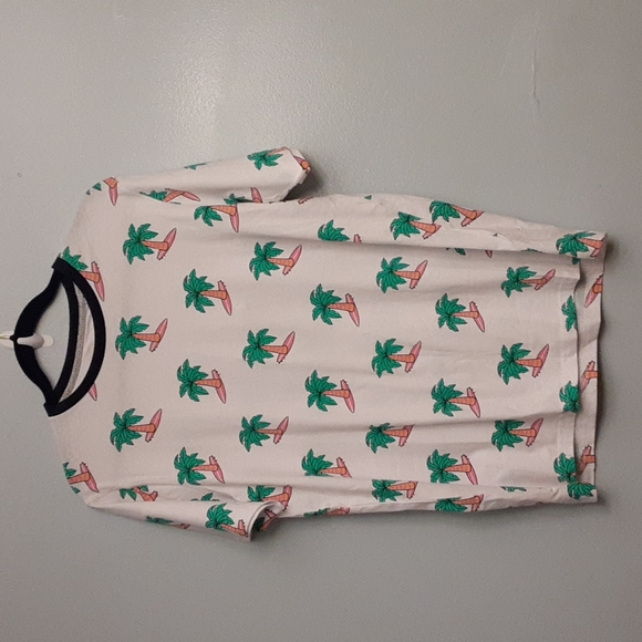 Free Planet size medium men's T-shirt white with pink and green palm tre… - Picture 1 of 14